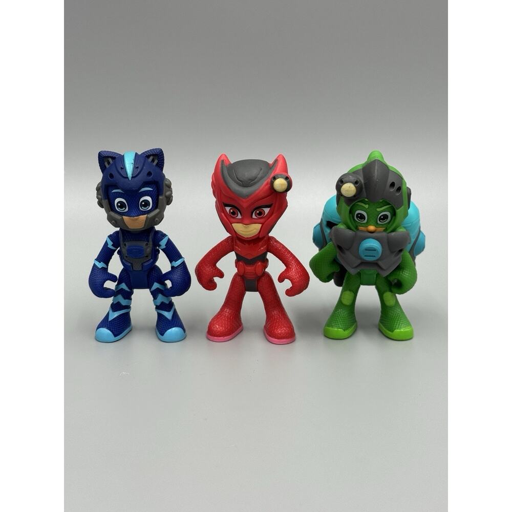 PJ Masks Underwater Heroes Mission Figures Lot Of 3 Gekko Catboy & Owlette 3”
